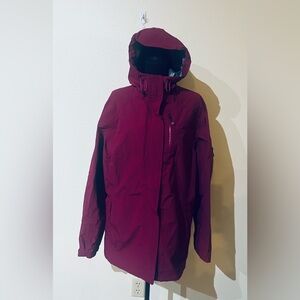 Lands' End Hooded Ski Jacket in Burgundy